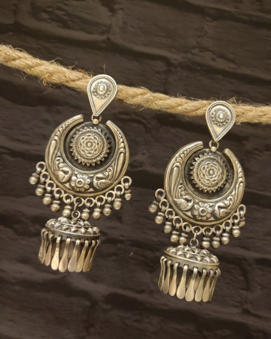 Fusion Engraved Jhumkis Chandbalis