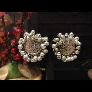 Vintage Coin Ghungroo Earrings