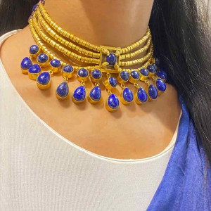 Blue Drop Stone Choker