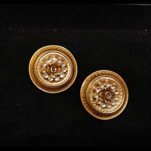 Floral White Stone Studs