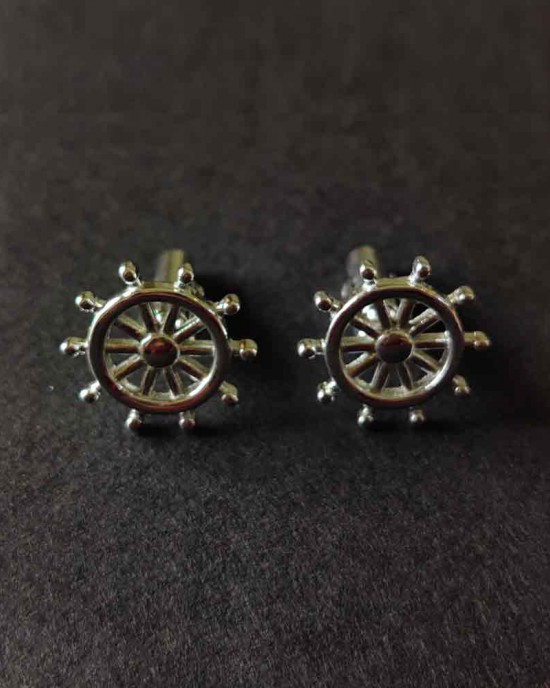 Sailor's Wheel Cuff LInks Button