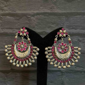 Pink Stone Semi Chandbalis