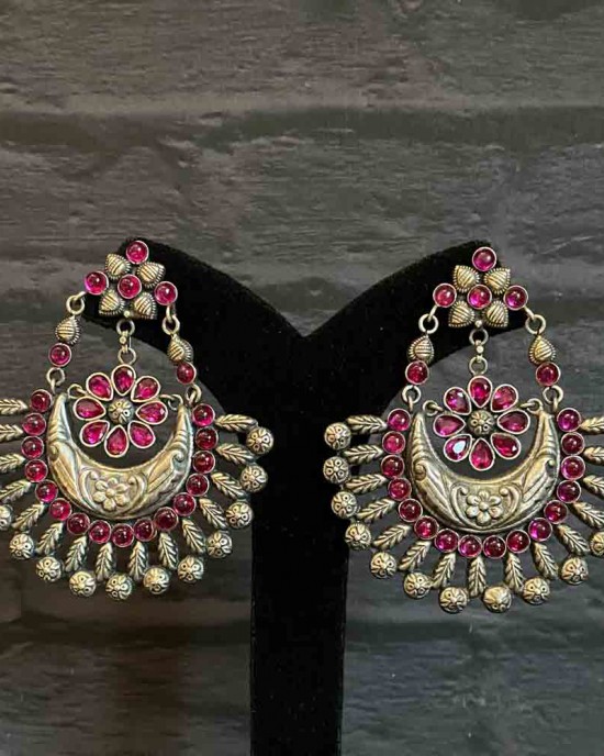 Pink Stone Semi Chandbalis