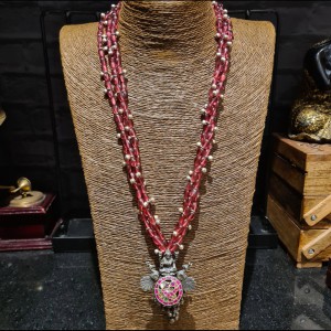 Ruby Beaded Necklace