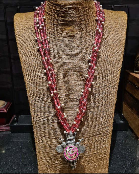 Ruby Beaded Necklace