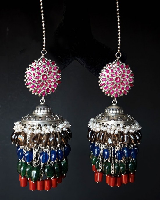 Colourful Fusion Jhumkas