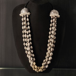 Multilayer Silver Beaded Necklace