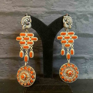 Orange Long Dangling Earrings