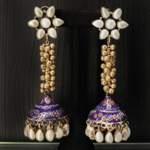 Floral Pearl Jhumkas