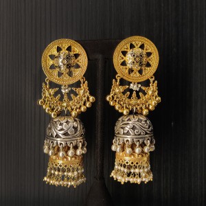 Long Dual Tone Ghungroos Jhumkas