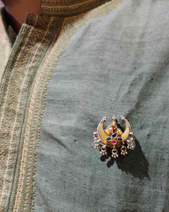 Chandbali Peacock Brooch