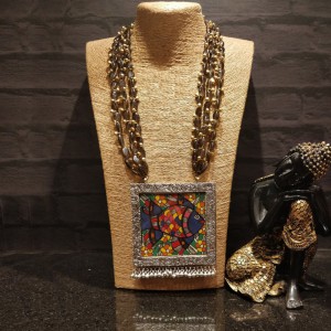 Bihari Multistrand Beaded Madhubani Necklace