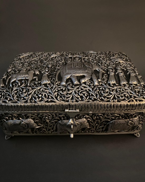 Silver carved box